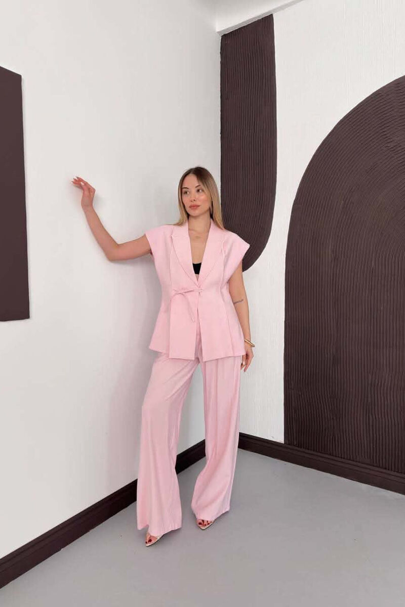 ONE COLOR VEST + TROUSERS WOMAN SET PINK/ROZE - 4