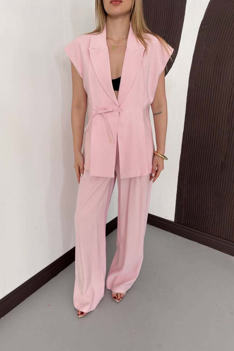 ONE COLOR VEST + TROUSERS WOMAN SET PINK/ROZE - 5
