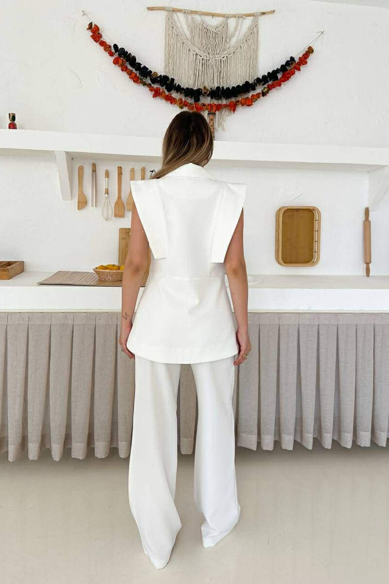 ONE COLOR VEST + TROUSERS WOMAN SET WHITE-E BARDHE - 8