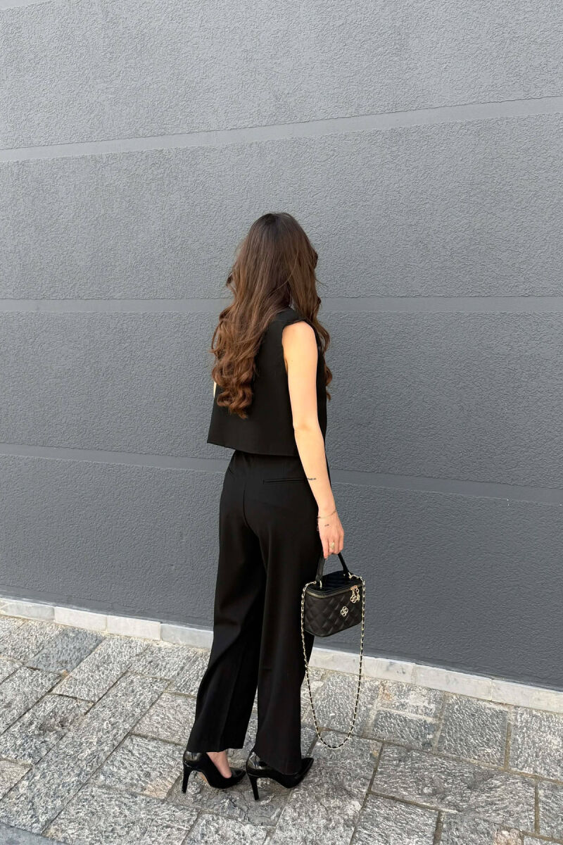 ONE COLOR VEST+ TROUSERS WOMEN SET BLACK/ E ZEZE - 4