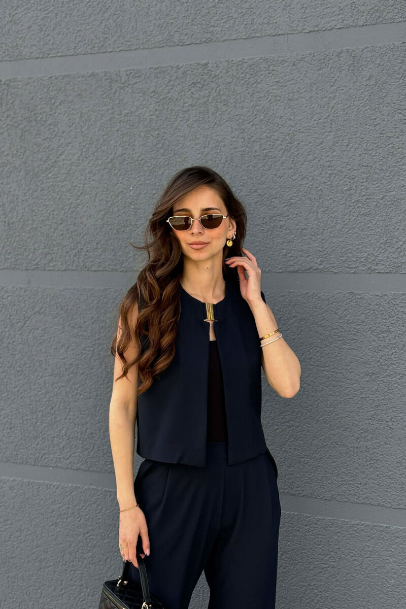 ONE COLOR VEST+ TROUSERS WOMEN SET BLUE/BLU - 3