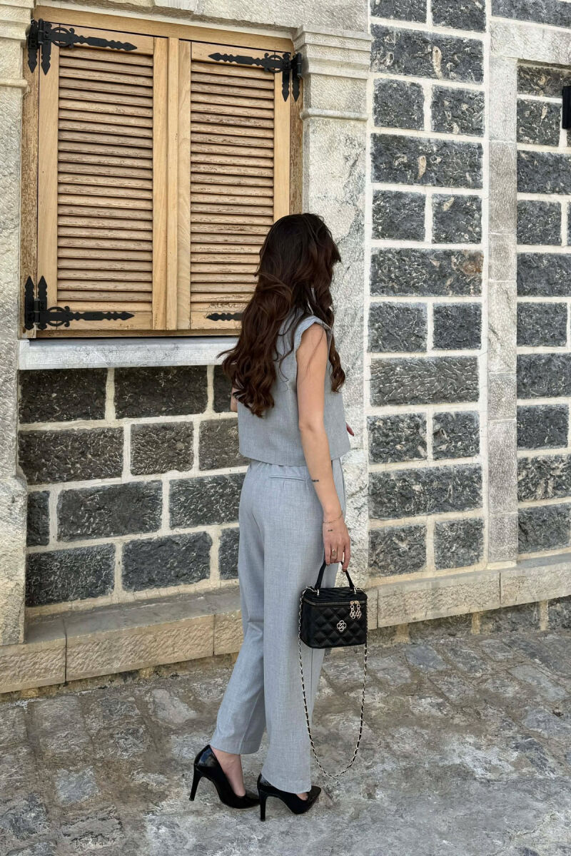 ONE COLOR VEST+ TROUSERS WOMEN SET LIGHT GREY/GZ - 5