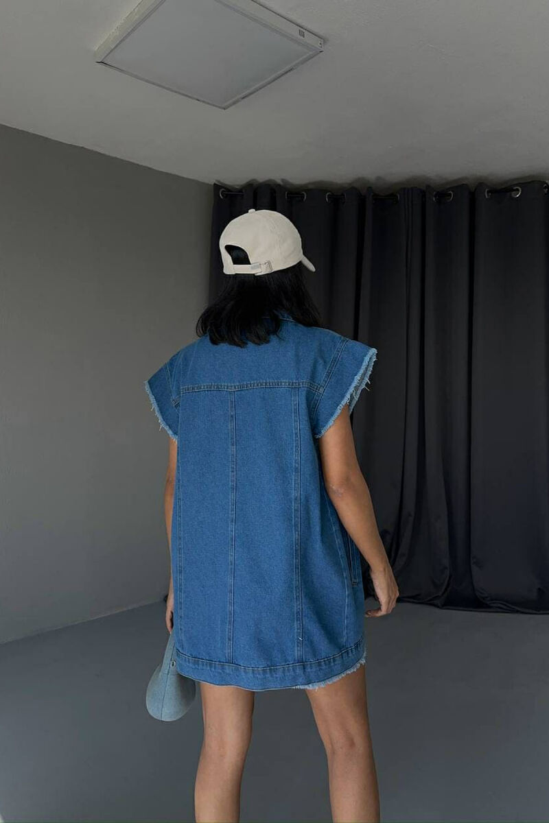 ONE COLOR VEST+SHORTS DENIM WOMEN SET LIGHTBLUE/BZ - 7