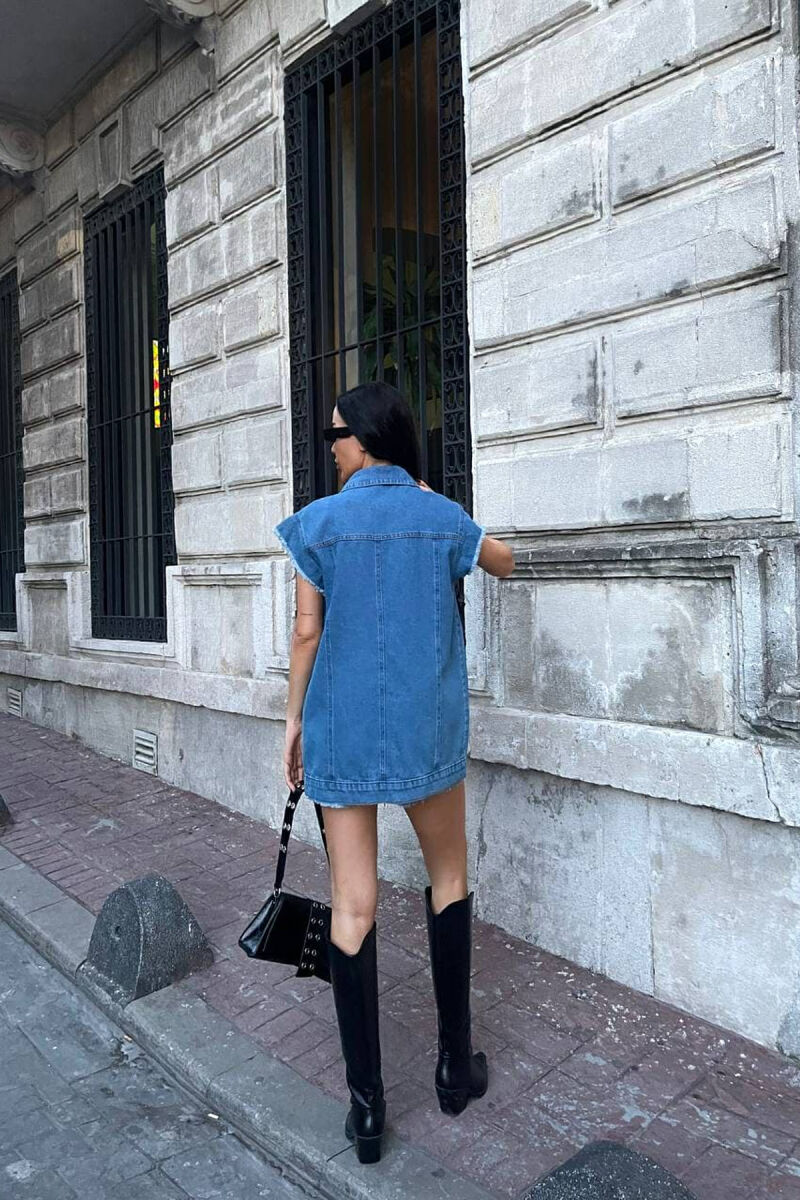 ONE COLOR VEST+SHORTS DENIM WOMEN SET LIGHTBLUE/BZ - 10