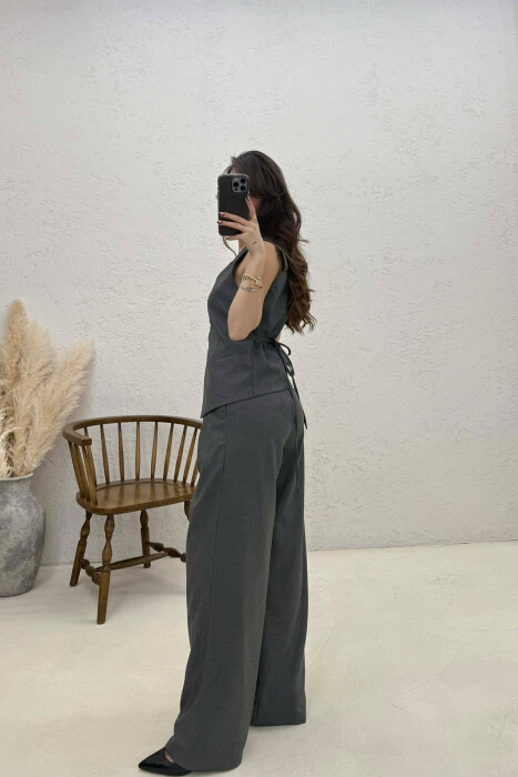 ONE COLOR VEST+TROUSERS ONE COLOR WOMEN SET DARK GREY/GEE - 2