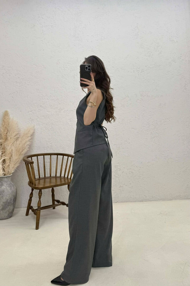ONE COLOR VEST+TROUSERS ONE COLOR WOMEN SET DARK GREY/GEE - 2