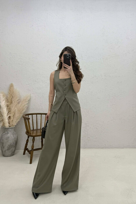 ONE COLOR VEST+TROUSERS ONE COLOR WOMEN SET OLIVE/ULLI - 1