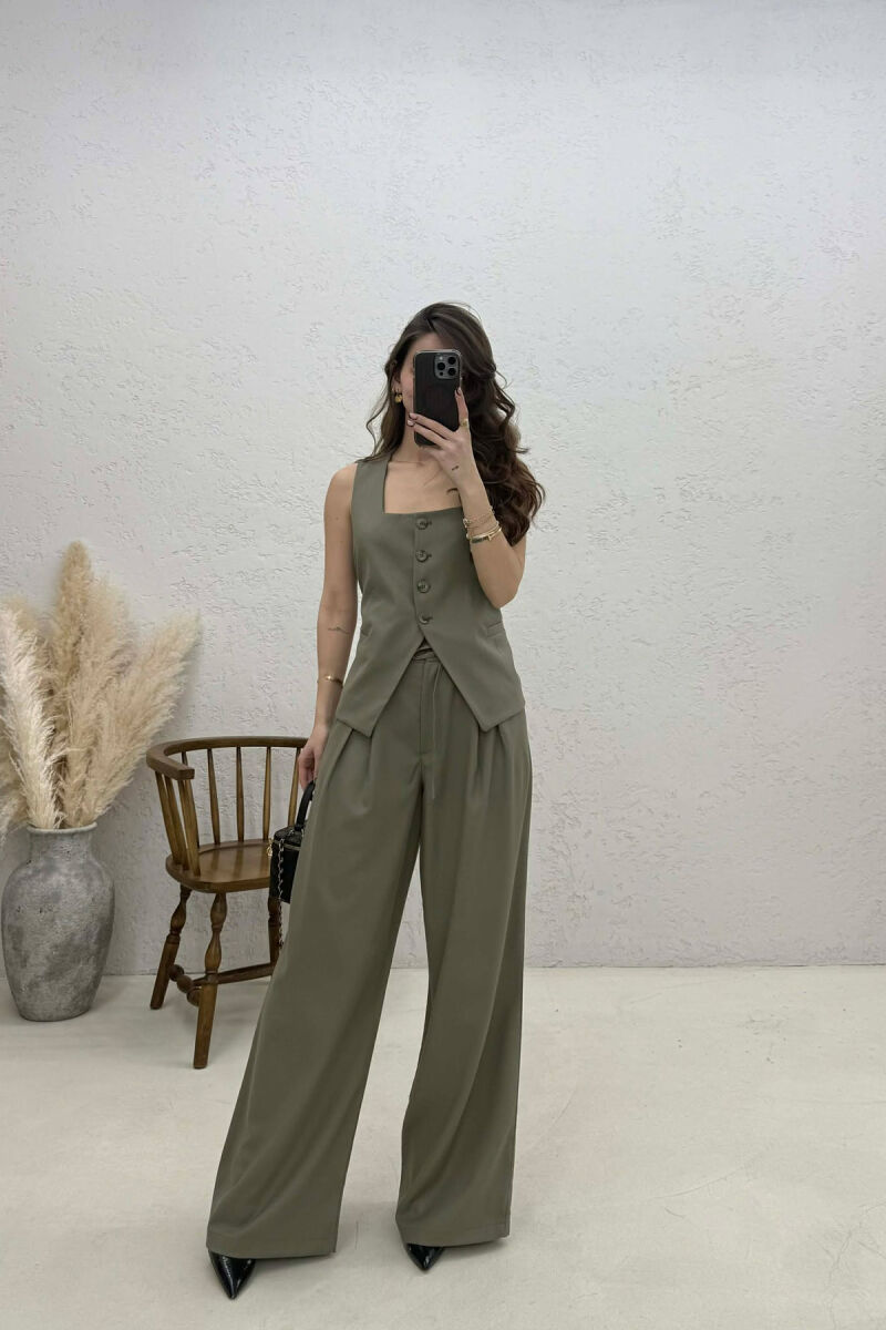 ONE COLOR VEST+TROUSERS ONE COLOR WOMEN SET OLIVE/ULLI - 1