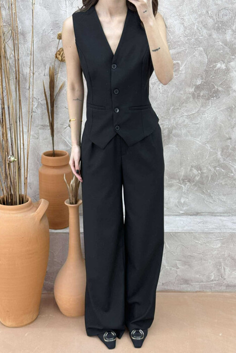 ONE COLOR VEST+TROUSERS WOMEN SET BLACK/ E ZEZE - 2