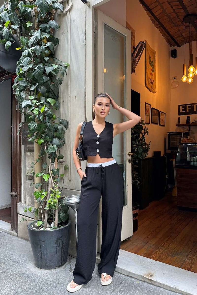 ONE COLOR VEST+TROUSERS WOMEN SET BLACK/ E ZEZE - 3