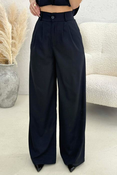 ONE COLOR VEST+TROUSERS WOMEN SET DARK BLUE/BEE - 5