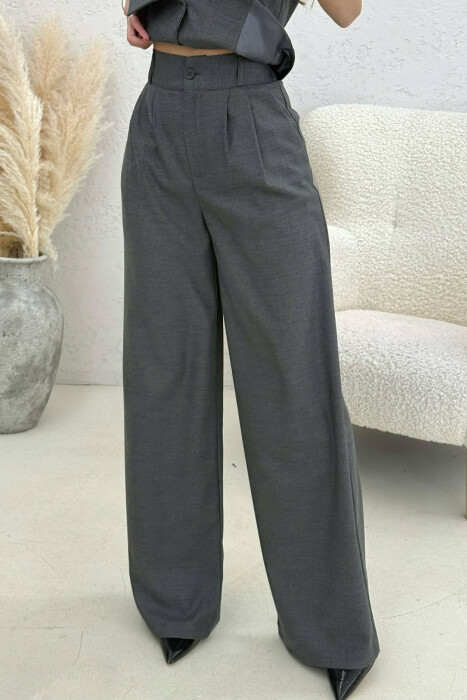 ONE COLOR VEST+TROUSERS WOMEN SET DARK GREY/GEE - 4