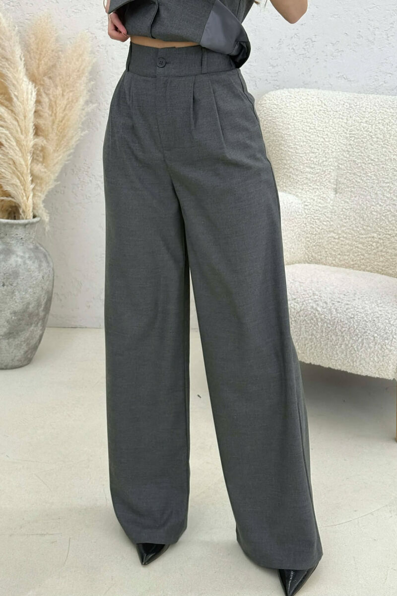 ONE COLOR VEST+TROUSERS WOMEN SET DARK GREY/GEE - 4