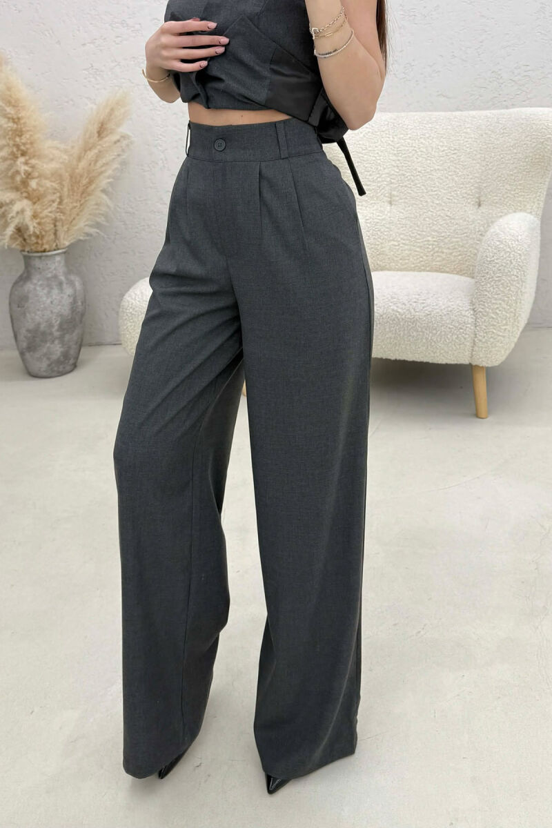 ONE COLOR VEST+TROUSERS WOMEN SET DARK GREY/GEE - 4
