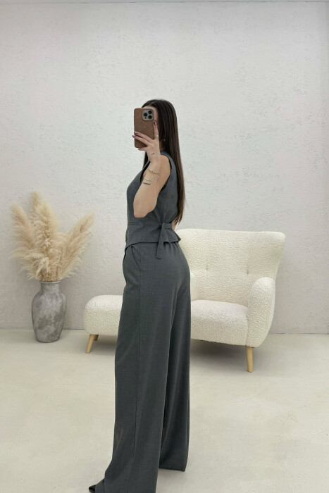 ONE COLOR VEST+TROUSERS WOMEN SET GREY/GRI - 5