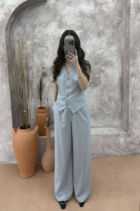 ONE COLOR VEST+TROUSERS WOMEN SET LIGHT GREY/GZ 