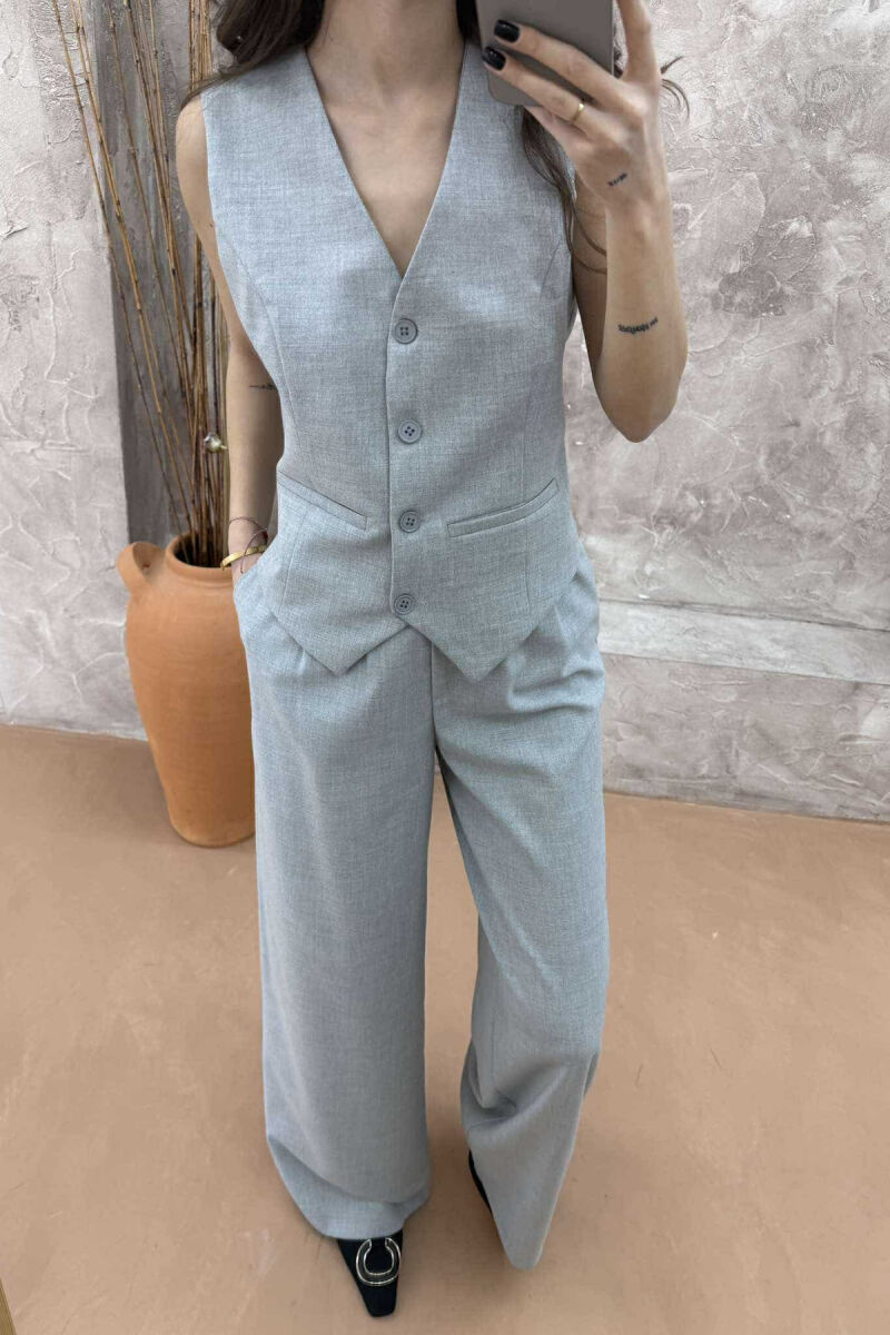 ONE COLOR VEST+TROUSERS WOMEN SET LIGHT GREY/GZ - 2