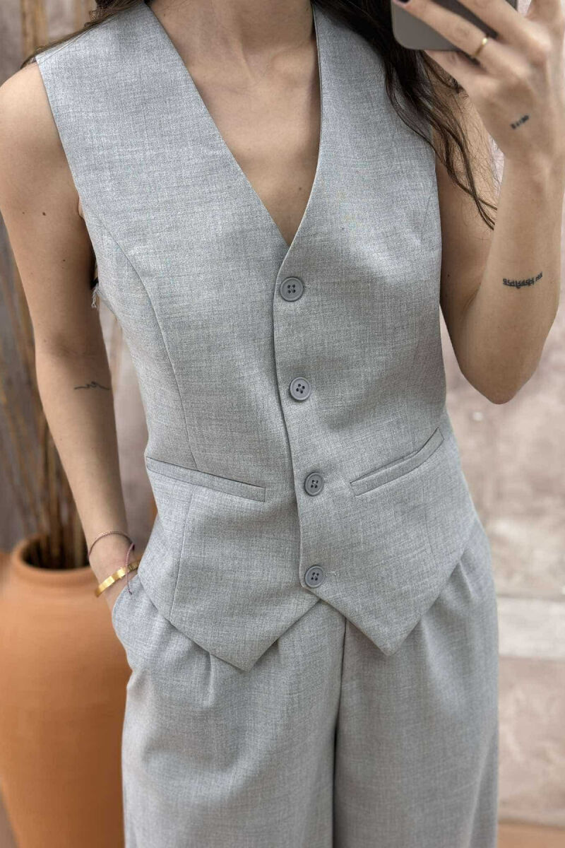 ONE COLOR VEST+TROUSERS WOMEN SET LIGHT GREY/GZ - 3