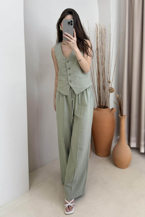 ONE COLOR VEST+TROUSERS WOMEN SET MINT/MENTE 