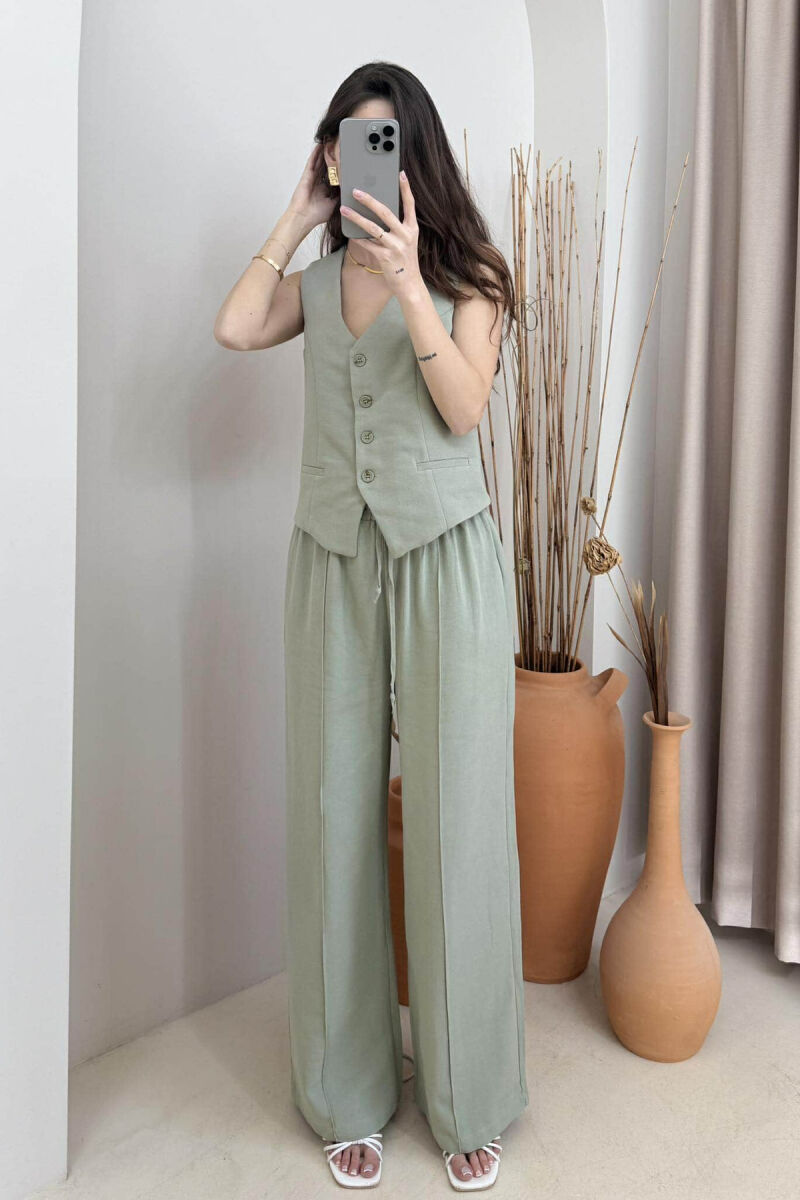 ONE COLOR VEST+TROUSERS WOMEN SET MINT/MENTE - 2