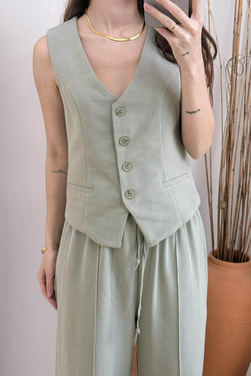ONE COLOR VEST+TROUSERS WOMEN SET MINT/MENTE - 4