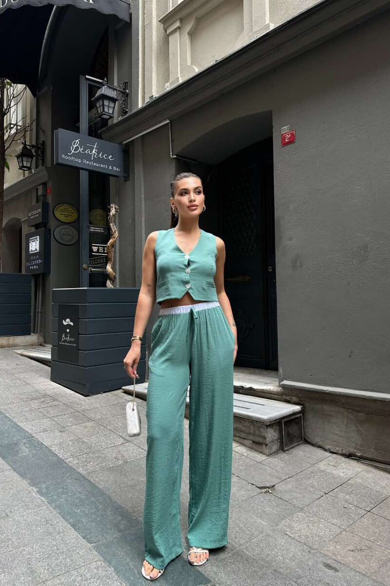 ONE COLOR VEST+TROUSERS WOMEN SET MINT/MENTE - 1