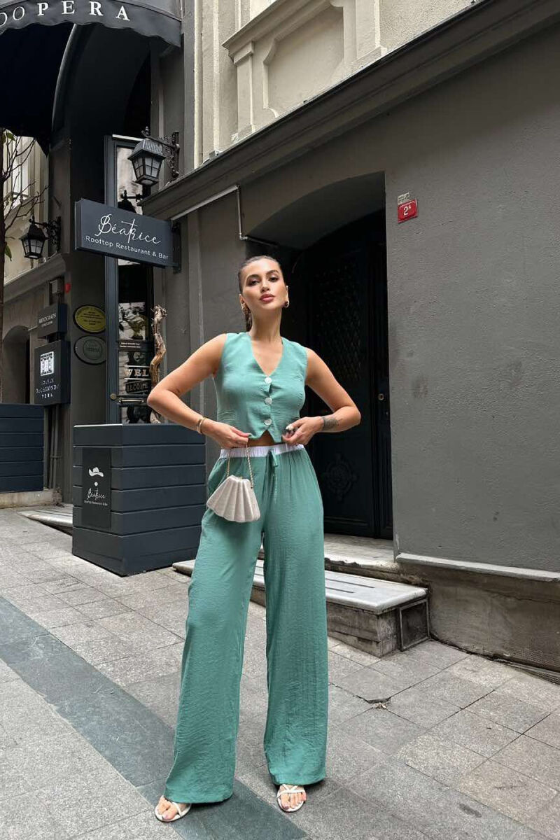 ONE COLOR VEST+TROUSERS WOMEN SET MINT/MENTE - 3