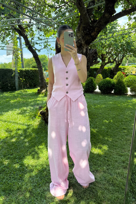ONE COLOR VEST+TROUSERS WOMEN SET PINK/ROZE 