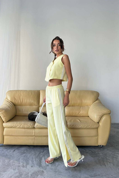 ONE COLOR VEST+TROUSERS WOMEN SET YELLOW/E VERDHE - 2