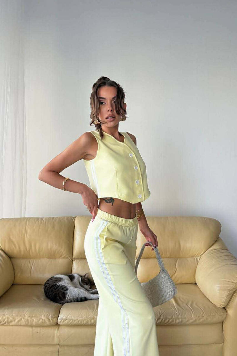 ONE COLOR VEST+TROUSERS WOMEN SET YELLOW/E VERDHE - 3