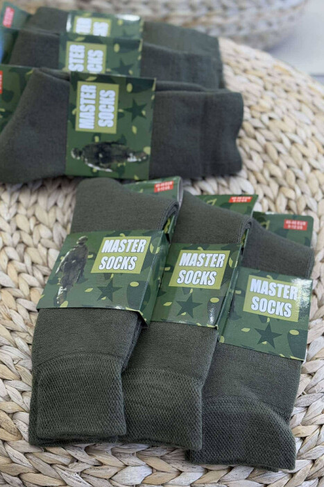 ONE COLOR WARM MEN ANKLE SOCKS DARK GREEN/JEE - 2