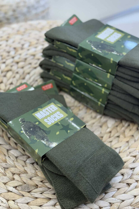 ONE COLOR WARM MEN ANKLE SOCKS DARK GREEN/JEE - 3