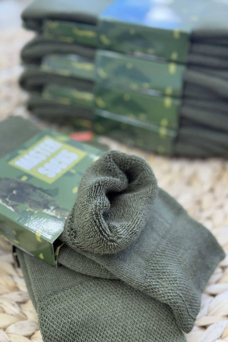 ONE COLOR WARM MEN ANKLE SOCKS DARK GREEN/JEE - 5