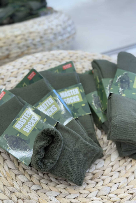 ONE COLOR WARM MEN ANKLE SOCKS DARK GREEN/JEE - 6