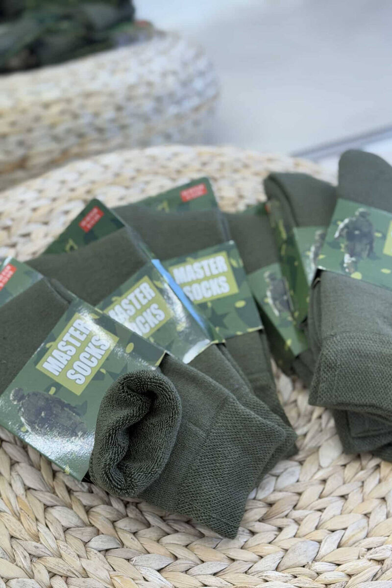 ONE COLOR WARM MEN ANKLE SOCKS DARK GREEN/JEE - 6