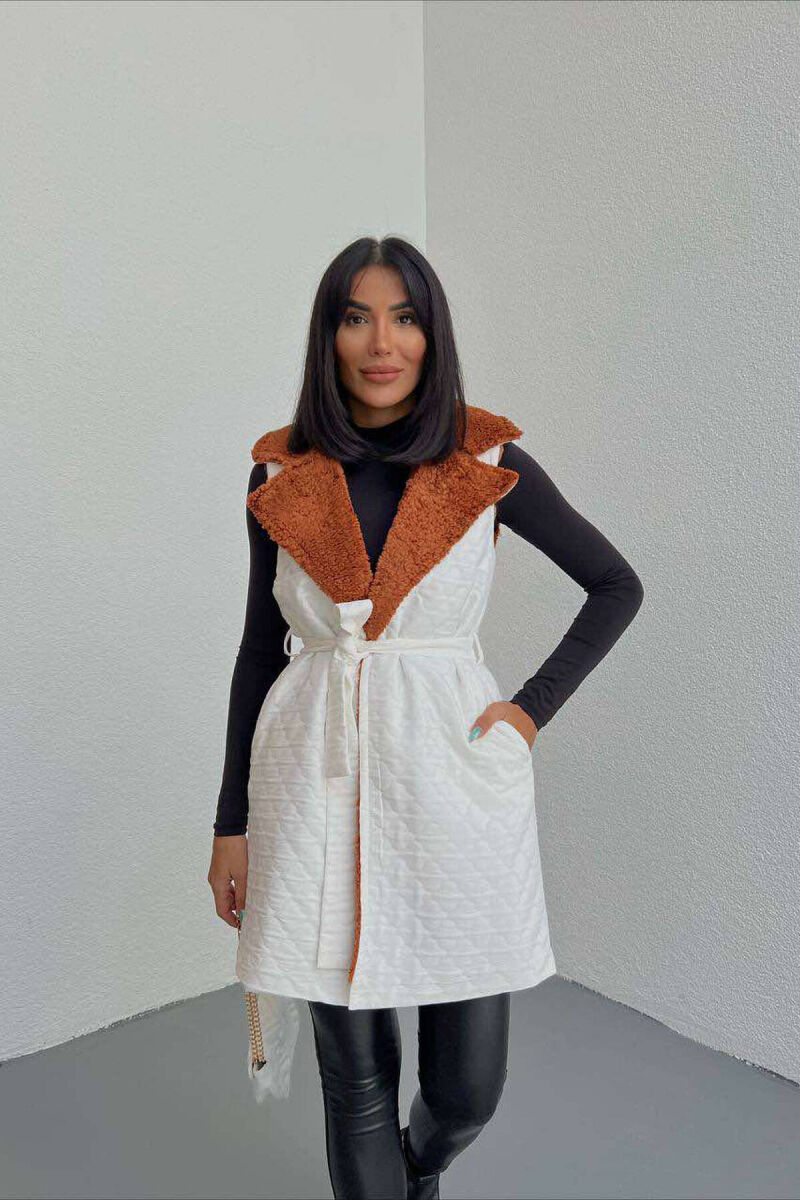 ONE COLOR WARM WOMEN VEST WHITE-E BARDHE - 1