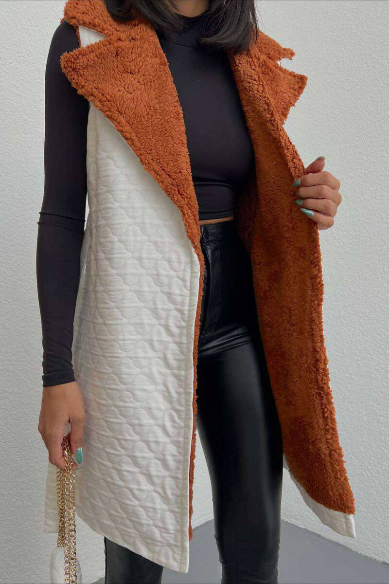 ONE COLOR WARM WOMEN VEST WHITE-E BARDHE - 2