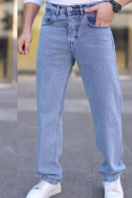 ONE COLOR WIDE LEG SIMPLE MEN JEANS LIGHTBLUE/BZ 