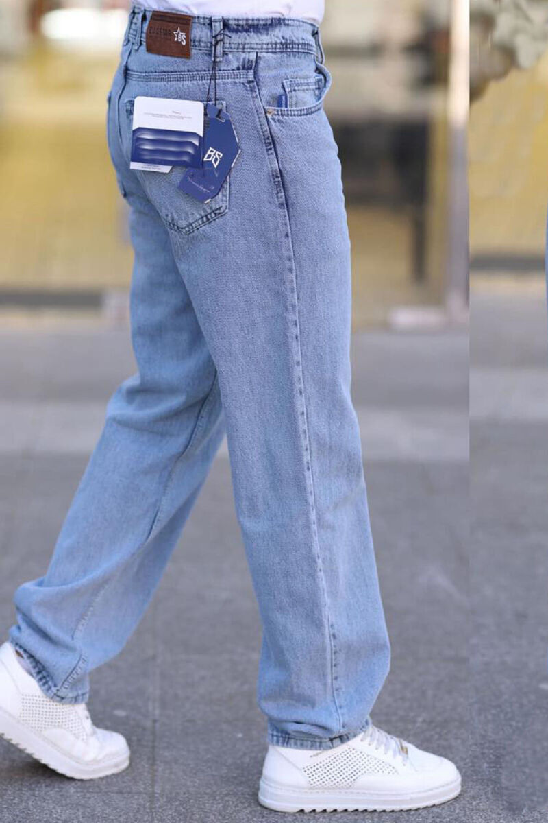 ONE COLOR WIDE LEG SIMPLE MEN JEANS LIGHTBLUE/BZ - 3