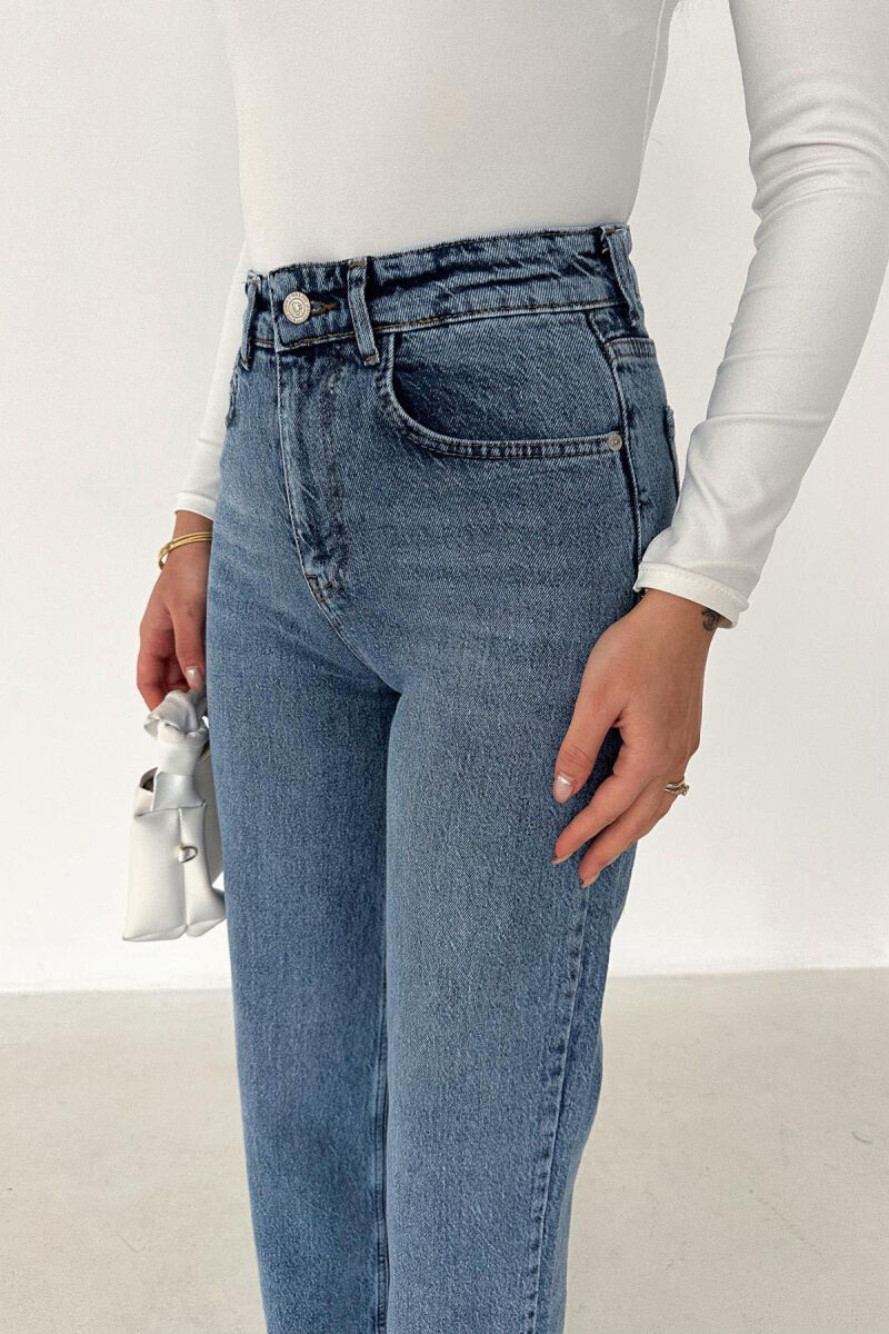 ONE COLOR WIDE LEG SIMPLE WOMAN JEANS LIGHT BLUE-LIGHT BLUE/BZ-BZ - 4