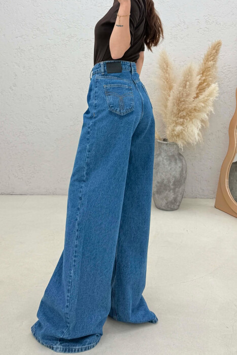 ONE COLOR WIDE LEG WOMAN JEANS BLUE/BLU - 2