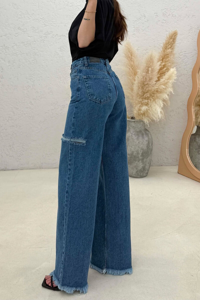 ONE COLOR WIDE LEG WOMAN JEANS BLUE/BLU - 5