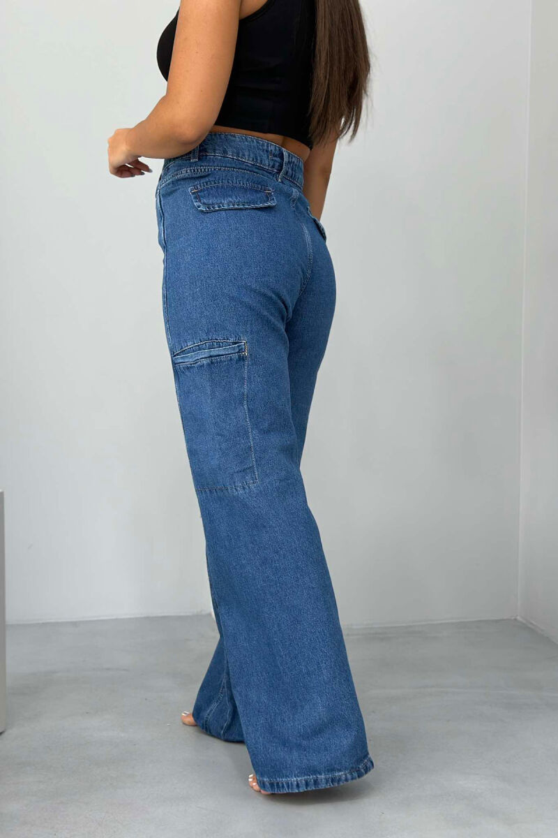 ONE COLOR WIDE LEG WOMAN JEANS BLUE/BLU - 3