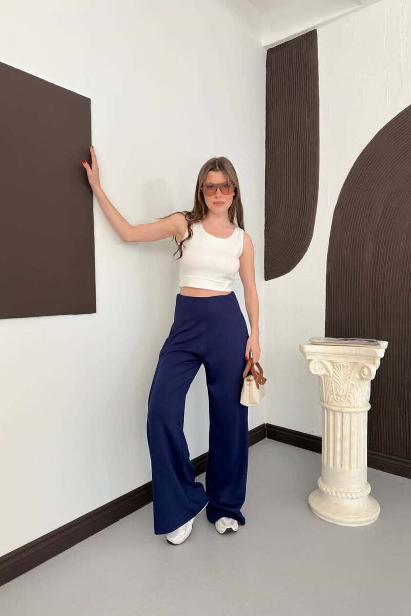 ONE COLOR WIDE LEG WOMAN SWEATPANTS BLUE/BLU - 4
