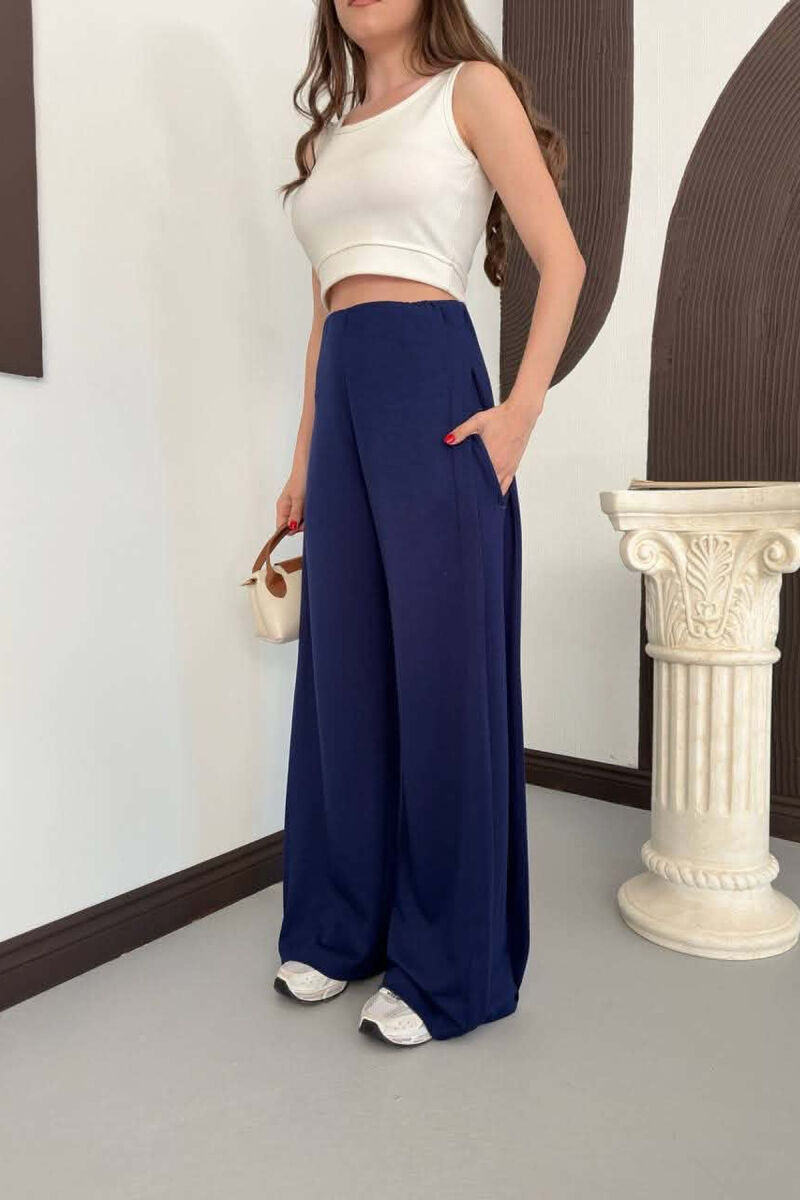 ONE COLOR WIDE LEG WOMAN SWEATPANTS BLUE/BLU - 5