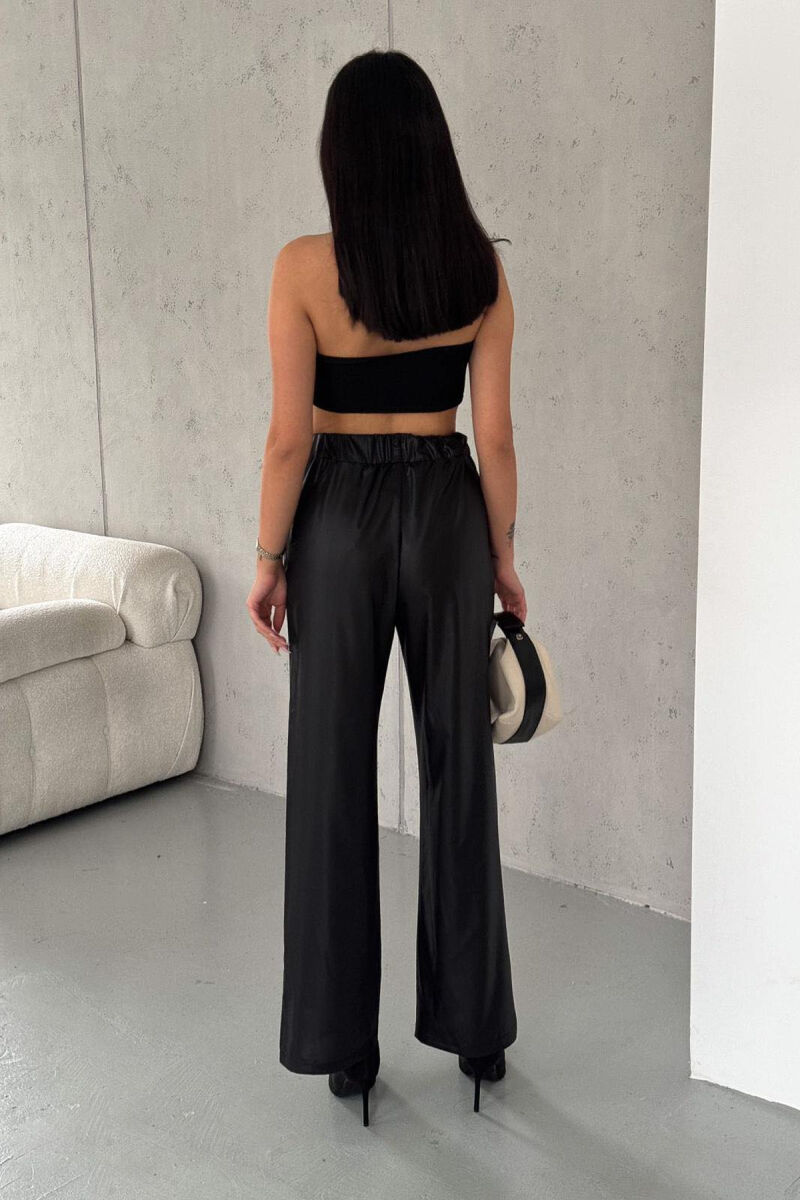 ONE COLOR WIDE LEG WOMAN TROUSERS BLACK/ E ZEZE - 3