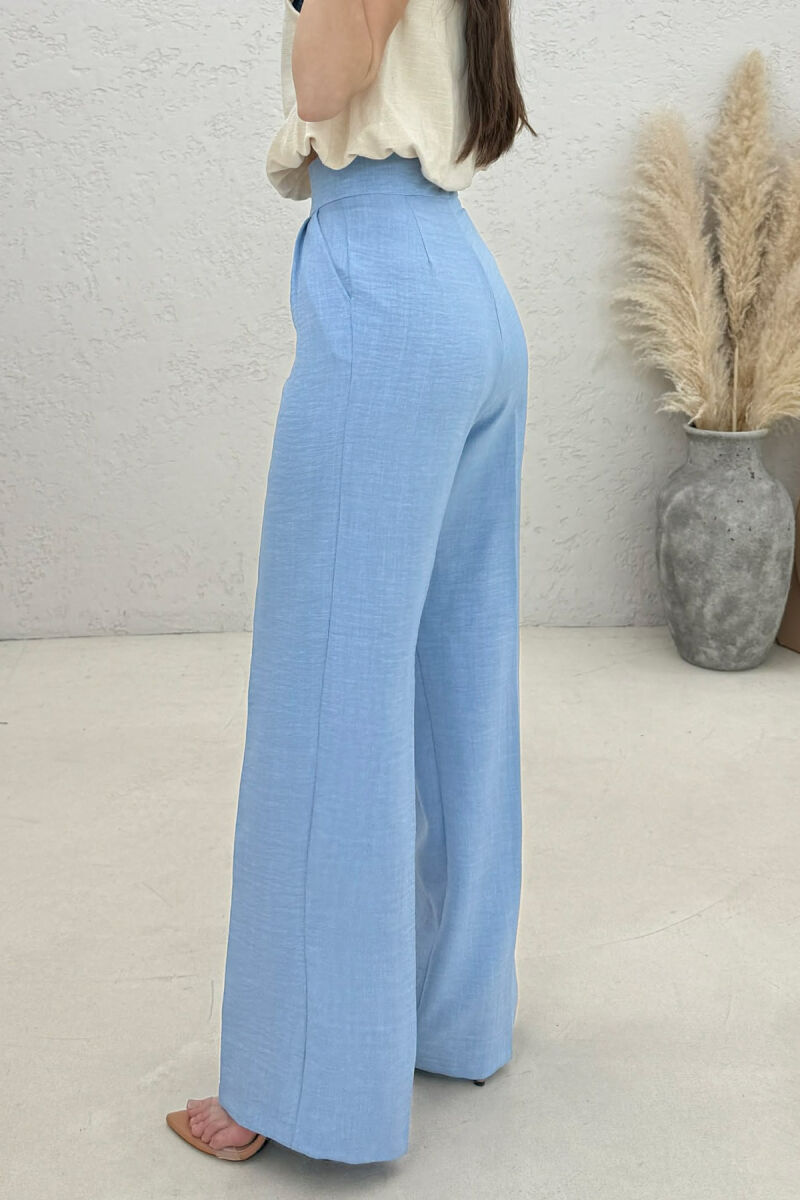ONE COLOR WIDE LEG WOMAN TROUSERS BLUE/BLU - 2
