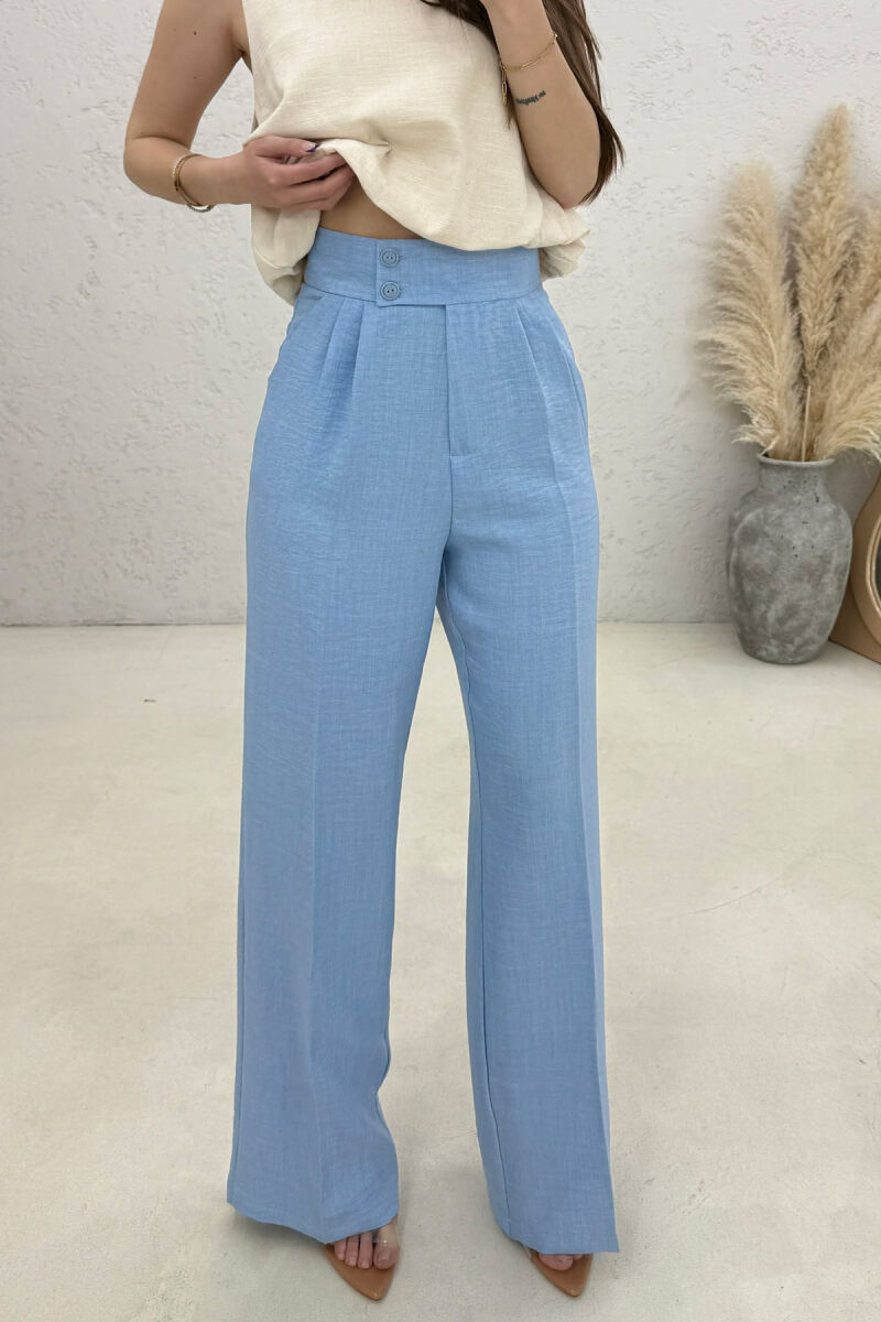 ONE COLOR WIDE LEG WOMAN TROUSERS BLUE/BLU - 3