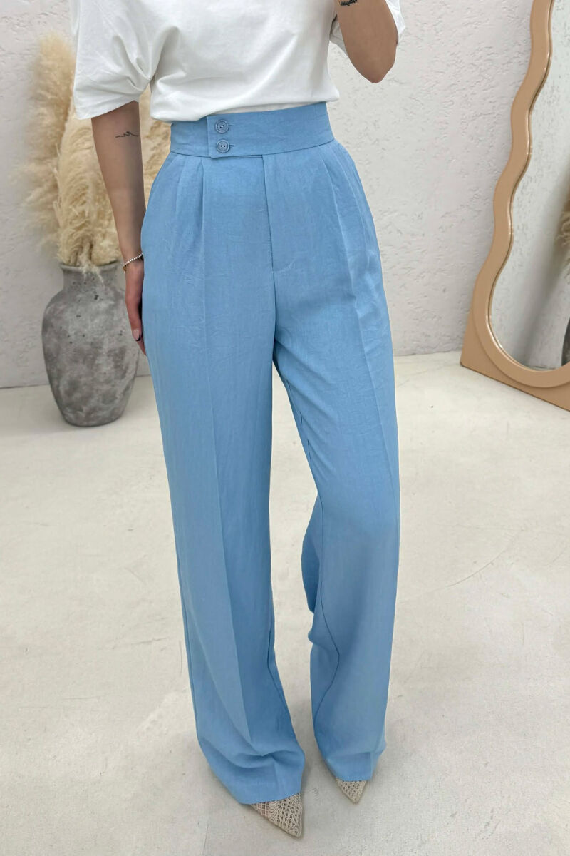 ONE COLOR WIDE LEG WOMAN TROUSERS LIGHTBLUE/BZ - 2