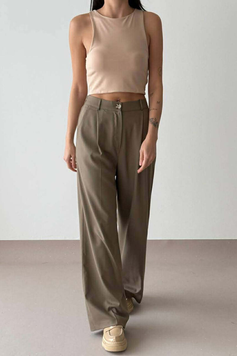 ONE COLOR WIDE LEG WOMAN TROUSERS MINT/MENTE - 2